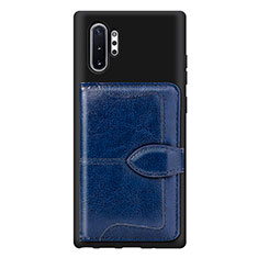 Samsung Galaxy Note 10 Plus 5G用極薄ソフトケース シリコンケース 耐衝撃 全面保護 マグネット式 バンパー S08D サムスン ネイビー