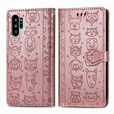 Samsung Galaxy Note 10 Plus 5G用手帳型 レザーケース スタンド パターン カバー S03D サムスン ピンク