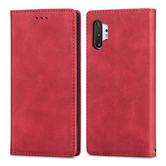 Samsung Galaxy Note 10 Plus 5G用手帳型 レザーケース スタンド カバー S04D サムスン レッド