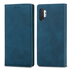 Samsung Galaxy Note 10 Plus 5G用手帳型 レザーケース スタンド カバー S04D サムスン ネイビー