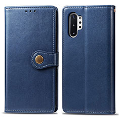 Samsung Galaxy Note 10 Plus 5G用手帳型 レザーケース スタンド カバー S05D サムスン ネイビー