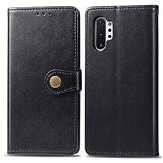 Samsung Galaxy Note 10 Plus 5G用手帳型 レザーケース スタンド カバー S05D サムスン ブラック