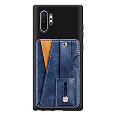 Samsung Galaxy Note 10 Plus 5G用極薄ソフトケース シリコンケース 耐衝撃 全面保護 マグネット式 バンパー S06D サムスン ネイビー