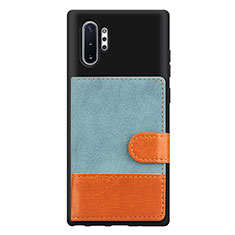 Samsung Galaxy Note 10 Plus 5G用極薄ソフトケース シリコンケース 耐衝撃 全面保護 マグネット式 バンパー S05D サムスン ネイビー