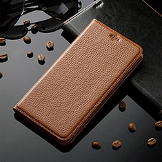 Samsung Galaxy Note 10 Plus 5G用手帳型 レザーケース スタンド カバー H02P サムスン ライト・ブラウン