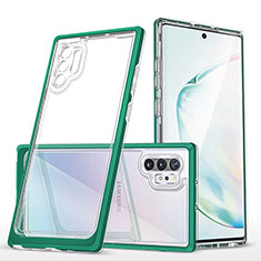 Samsung Galaxy Note 10 Plus 5G用ハイブリットバンパーケース クリア透明 プラスチック 鏡面 カバー MQ1 サムスン グリーン
