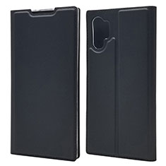 Samsung Galaxy Note 10 Plus 5G用手帳型 レザーケース スタンド カバー L01 サムスン ブラック