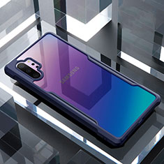 Samsung Galaxy Note 10 Plus 5G用ハイブリットバンパーケース クリア透明 プラスチック 鏡面 カバー M02 サムスン ネイビー