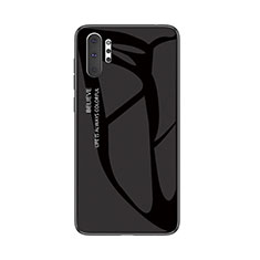 Samsung Galaxy Note 10 Plus 5G用ハイブリットバンパーケース プラスチック 鏡面 虹 グラデーション 勾配色 カバー M01 サムスン ブラック
