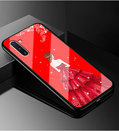 Samsung Galaxy Note 10 Plus 5G用ハイブリットバンパーケース プラスチック ドレスガール ドレス少女 鏡面 カバー サムスン レッド