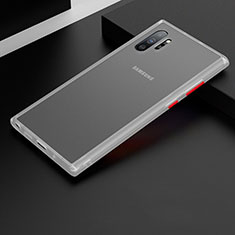Samsung Galaxy Note 10 Plus用ハイブリットバンパーケース クリア透明 プラスチック 鏡面 カバー H02 サムスン ホワイト