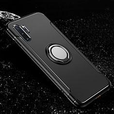 Samsung Galaxy Note 10 Plus用ハイブリットバンパーケース プラスチック アンド指輪 マグネット式 R01 サムスン ブラック