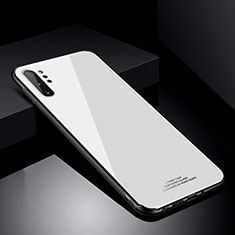Samsung Galaxy Note 10 Plus用ハイブリットバンパーケース プラスチック 鏡面 カバー T01 サムスン ホワイト