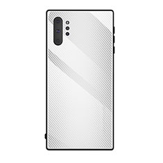 Samsung Galaxy Note 10 Plus用ハイブリットバンパーケース プラスチック 鏡面 カバー T02 サムスン ホワイト