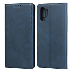 Samsung Galaxy Note 10 Plus用手帳型 レザーケース スタンド カバー サムスン ネイビー