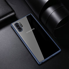 Samsung Galaxy Note 10 Plus用ハイブリットバンパーケース クリア透明 プラスチック 鏡面 カバー サムスン ネイビー