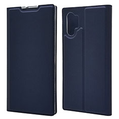 Samsung Galaxy Note 10 Plus用手帳型 レザーケース スタンド カバー L01 サムスン ネイビー