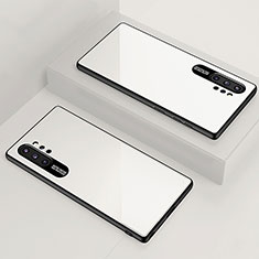 Samsung Galaxy Note 10 Plus用ハイブリットバンパーケース プラスチック 鏡面 カバー サムスン ホワイト