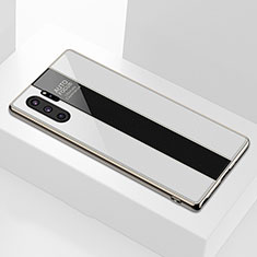 Samsung Galaxy Note 10 Plus用ハイブリットバンパーケース プラスチック 鏡面 カバー M01 サムスン ホワイト