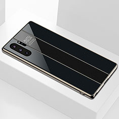 Samsung Galaxy Note 10 Plus用ハイブリットバンパーケース プラスチック 鏡面 カバー M01 サムスン ブラック