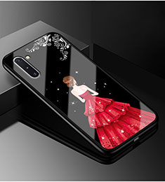 Samsung Galaxy Note 10 Plus用ハイブリットバンパーケース プラスチック ドレスガール ドレス少女 鏡面 カバー サムスン レッド・ブラック