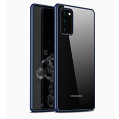 Samsung Galaxy Note 20 5G用ハイブリットバンパーケース クリア透明 プラスチック 鏡面 カバー M03 サムスン ネイビー