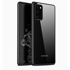 Samsung Galaxy Note 20 5G用ハイブリットバンパーケース クリア透明 プラスチック 鏡面 カバー M03 サムスン ブラック