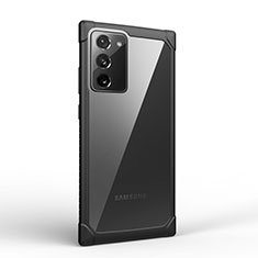 Samsung Galaxy Note 20 5G用ハイブリットバンパーケース クリア透明 プラスチック 鏡面 カバー M02 サムスン ブラック