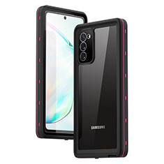 Samsung Galaxy Note 20 5G用完全防水ケース ハイブリットバンパーカバー 高級感 手触り良い 360度 サムスン ローズレッド