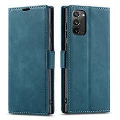 Samsung Galaxy Note 20 5G用手帳型 レザーケース スタンド カバー T01 サムスン ネイビー