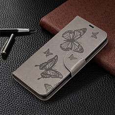 Samsung Galaxy Note 20 5G用手帳型 レザーケース スタンド カバー T07 サムスン グレー