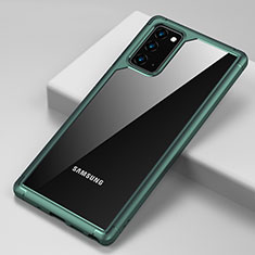 Samsung Galaxy Note 20 5G用ハイブリットバンパーケース クリア透明 プラスチック 鏡面 カバー H02 サムスン グリーン