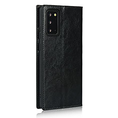 Samsung Galaxy Note 20 5G用手帳型 レザーケース スタンド カバー N04 サムスン ブラック