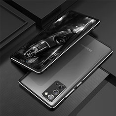 Samsung Galaxy Note 20 5G用ケース 高級感 手触り良い アルミメタル 製の金属製 バンパー カバー T01 サムスン シルバー・ブラック