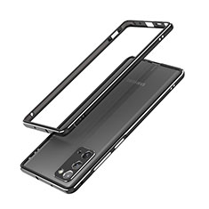 Samsung Galaxy Note 20 5G用ケース 高級感 手触り良い アルミメタル 製の金属製 バンパー カバー N03 サムスン シルバー・ブラック