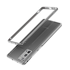Samsung Galaxy Note 20 5G用ケース 高級感 手触り良い アルミメタル 製の金属製 バンパー カバー N03 サムスン グレー
