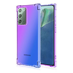Samsung Galaxy Note 20 5G用極薄ソフトケース シリコンケース 耐衝撃 全面保護 クリア透明 N01 サムスン パープル