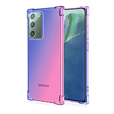 Samsung Galaxy Note 20 5G用極薄ソフトケース シリコンケース 耐衝撃 全面保護 クリア透明 N01 サムスン ネイビー