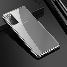 Samsung Galaxy Note 20 5G用極薄ソフトケース シリコンケース 耐衝撃 全面保護 クリア透明 N03 サムスン シルバー