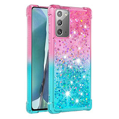 Samsung Galaxy Note 20 5G用シリコンケース ソフトタッチラバー ブリンブリン カバー S02 サムスン ピンク