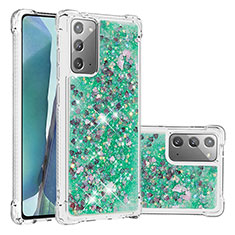 Samsung Galaxy Note 20 5G用シリコンケース ソフトタッチラバー ブリンブリン カバー S01 サムスン グリーン