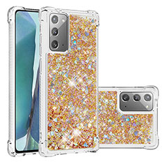 Samsung Galaxy Note 20 5G用シリコンケース ソフトタッチラバー ブリンブリン カバー S01 サムスン ゴールド