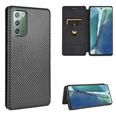 Samsung Galaxy Note 20 5G用手帳型 レザーケース スタンド カバー L02Z サムスン ブラック