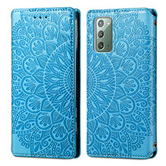 Samsung Galaxy Note 20 5G用手帳型 レザーケース スタンド パターン カバー S01D サムスン ネイビー