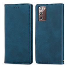 Samsung Galaxy Note 20 5G用手帳型 レザーケース スタンド カバー S04D サムスン ネイビー