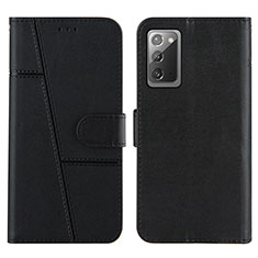 Samsung Galaxy Note 20 5G用手帳型 レザーケース スタンド カバー Y01X サムスン ブラック