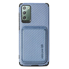 Samsung Galaxy Note 20 5G用極薄ソフトケース シリコンケース 耐衝撃 全面保護 マグネット式 バンパー S06D サムスン ネイビー