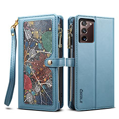 Samsung Galaxy Note 20 5G用手帳型 レザーケース スタンド カバー B02S サムスン ネイビー