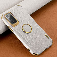 Samsung Galaxy Note 20 5G用ケース 高級感 手触り良いレザー柄 XD1 サムスン ホワイト