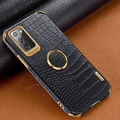 Samsung Galaxy Note 20 5G用ケース 高級感 手触り良いレザー柄 XD1 サムスン ブラック